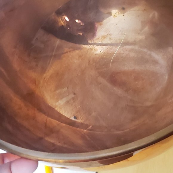 Vintage Copper Mixing Bowl Round Bottom 10 Inches Made In Korea Rolled Edge - Picture 10 of 11